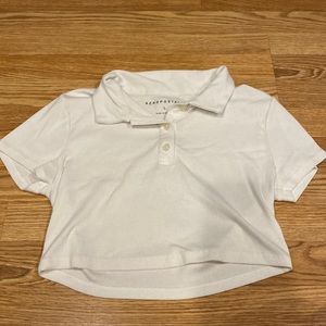 Simple white cropped tee from Aeropostale